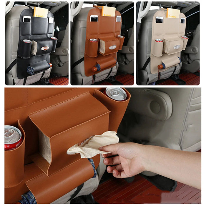 PU Leather Car Storage Organizer