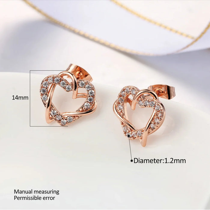 Love Heart Intertwined Stud Earrings