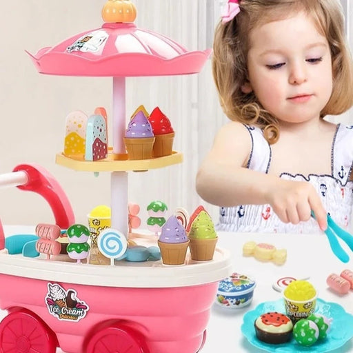 simulation cart kitchen toy set