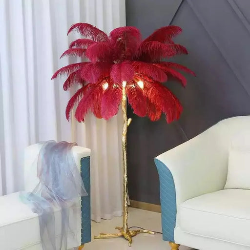 Modern Luxury Ostrich Feather LED Floor Lamp