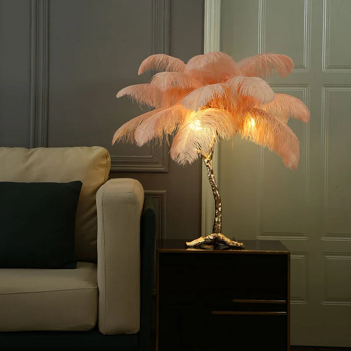 Modern Luxury Ostrich Feather LED Floor Lamp